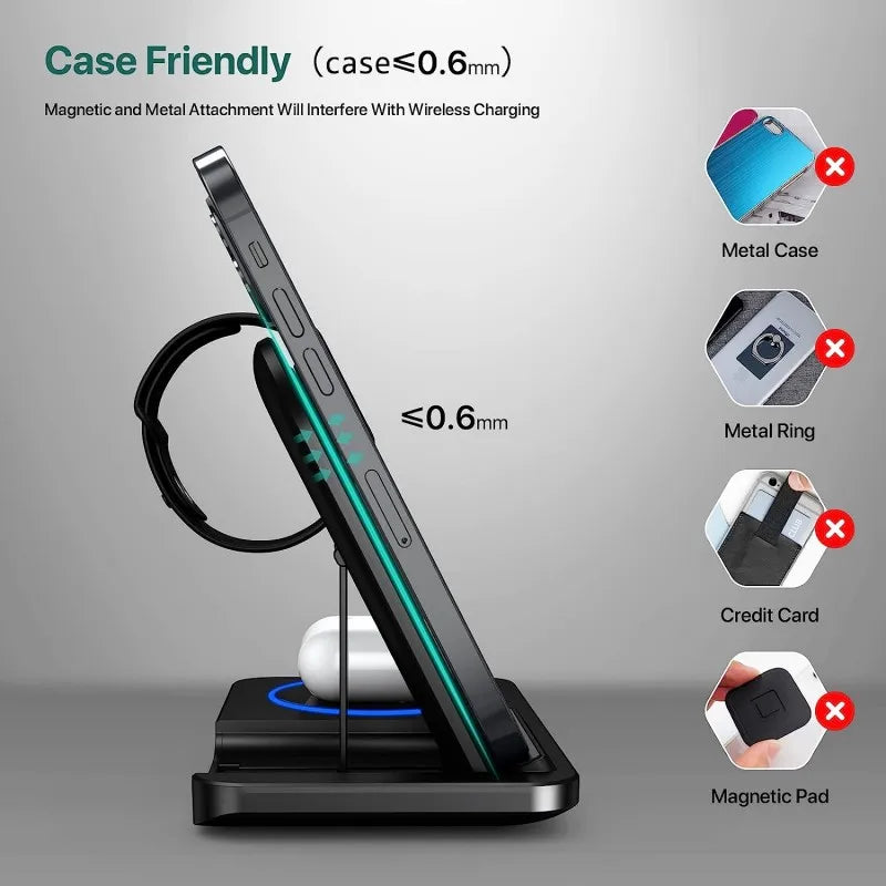 Hot 3 in 1 Wireless Charger for Mobile Phone