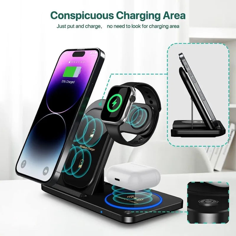 Hot 3 in 1 Wireless Charger for Mobile Phone