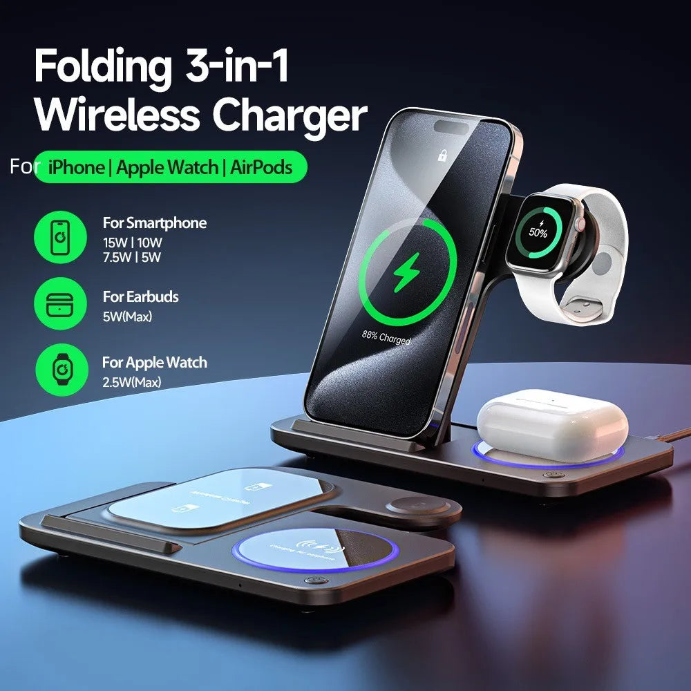 Hot 3 in 1 Wireless Charger for Mobile Phone
