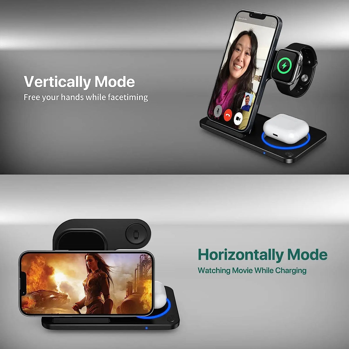 Hot 3 in 1 Wireless Charger for Mobile Phone