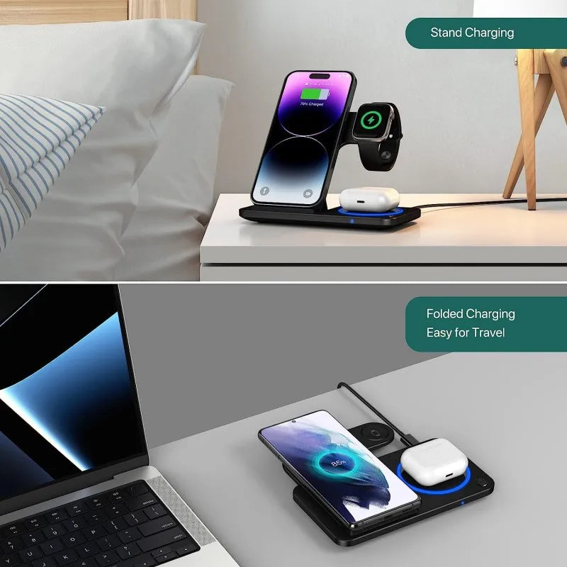 Hot 3 in 1 Wireless Charger for Mobile Phone