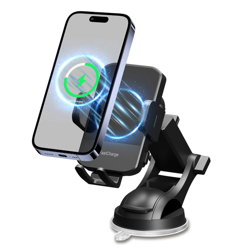 Magnetic Wireless Clamping Car Charger Phone Holder Dashboard