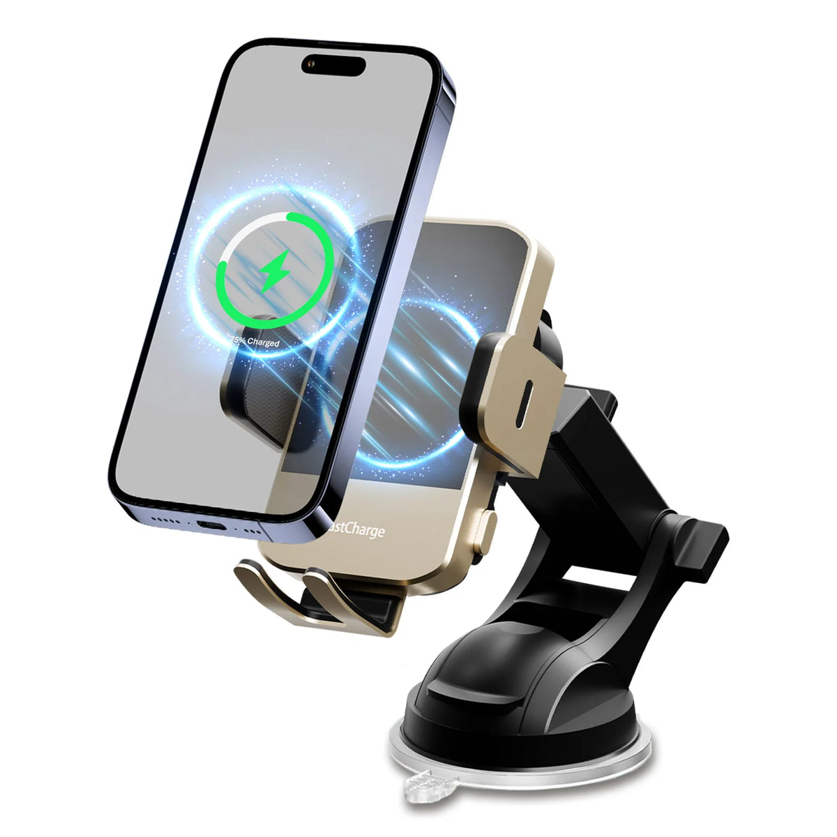 Magnetic Wireless Clamping Car Charger Phone Holder Dashboard