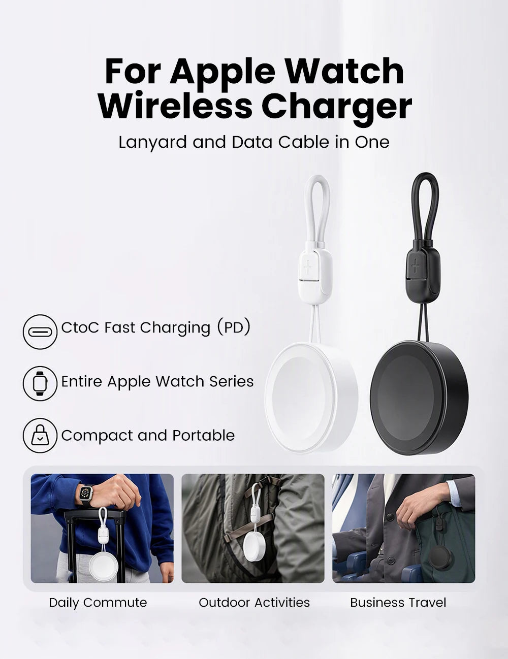 Portable Wireless Charger 2.5W USB Type C Magnetic Fast Charger For 1-12Serirs SE1/2/3 ULTRA1/2/3 SamsungS4/S5/S6/S7/S8/S9 Watch