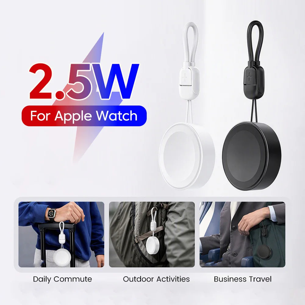Portable Wireless Charger 2.5W USB Type C Magnetic Fast Charger For 1-12Serirs SE1/2/3 ULTRA1/2/3 SamsungS4/S5/S6/S7/S8/S9 Watch
