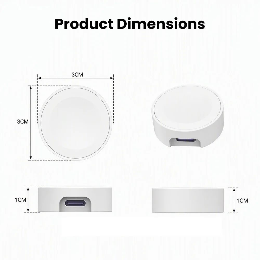 Portable Wireless Charger 2.5W USB Type C Magnetic Fast Charger For 1-12Serirs SE1/2/3 ULTRA1/2/3 SamsungS4/S5/S6/S7/S8/S9 Watch