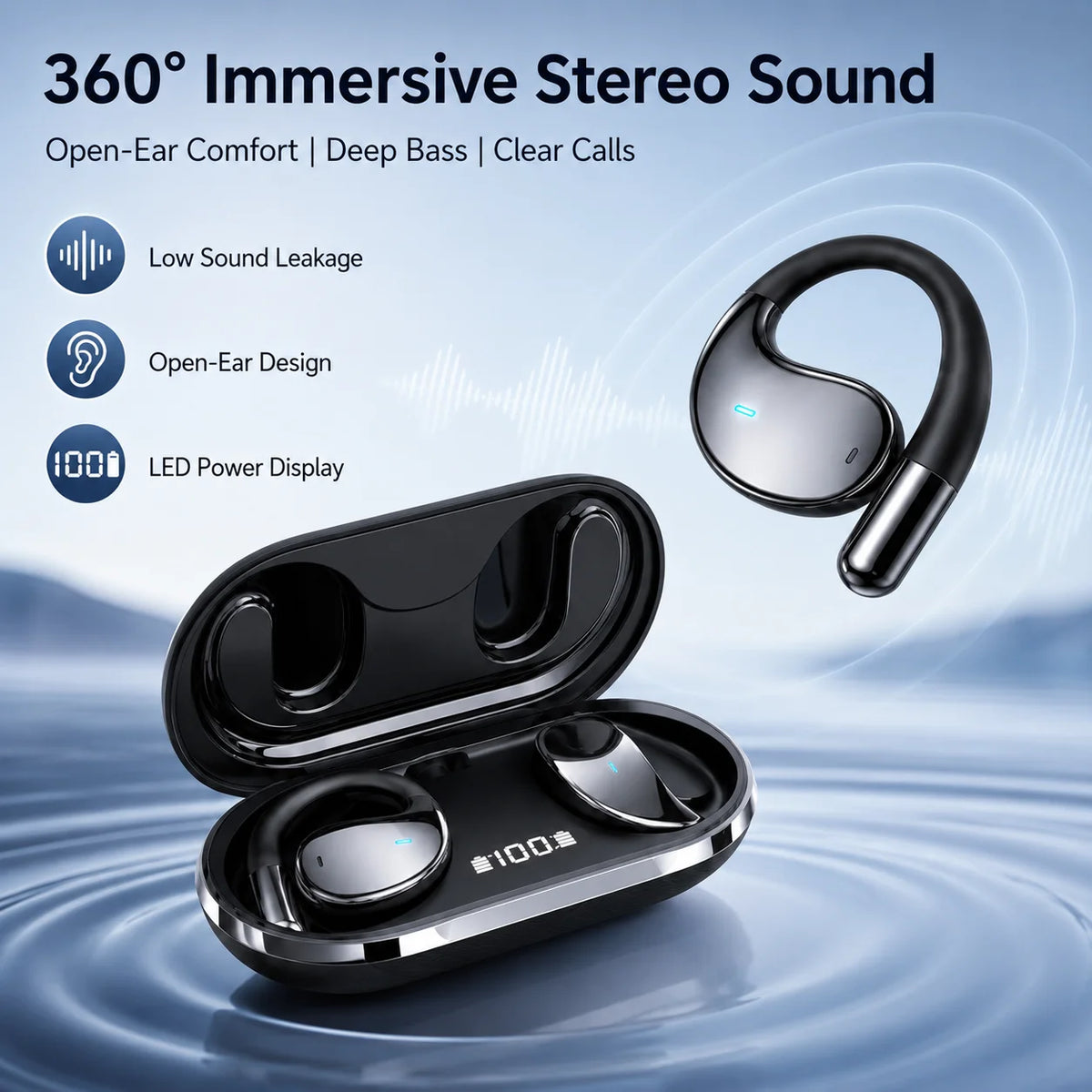 Open Ear Clip Headphones Bluetooth 5.4