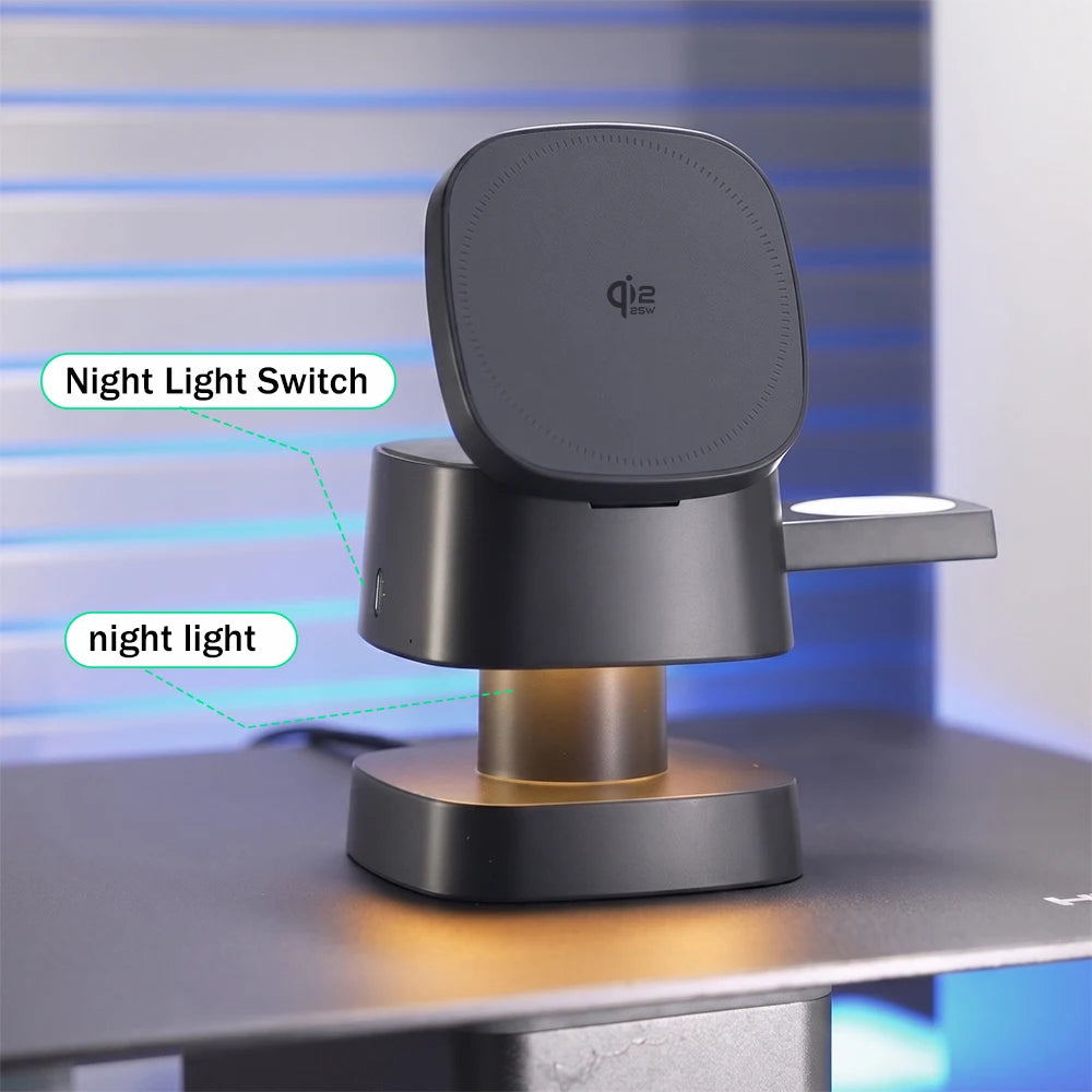 4 in 1 Magnetic Wireless Lamp with 45W Adapter For iPhone 18 17 16 Pro Max Watch Pods